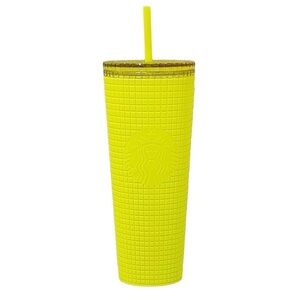 Starbucks 2023 ‘Meadow Soft Touch Grid’ Matte Yellow Venti Tumbler